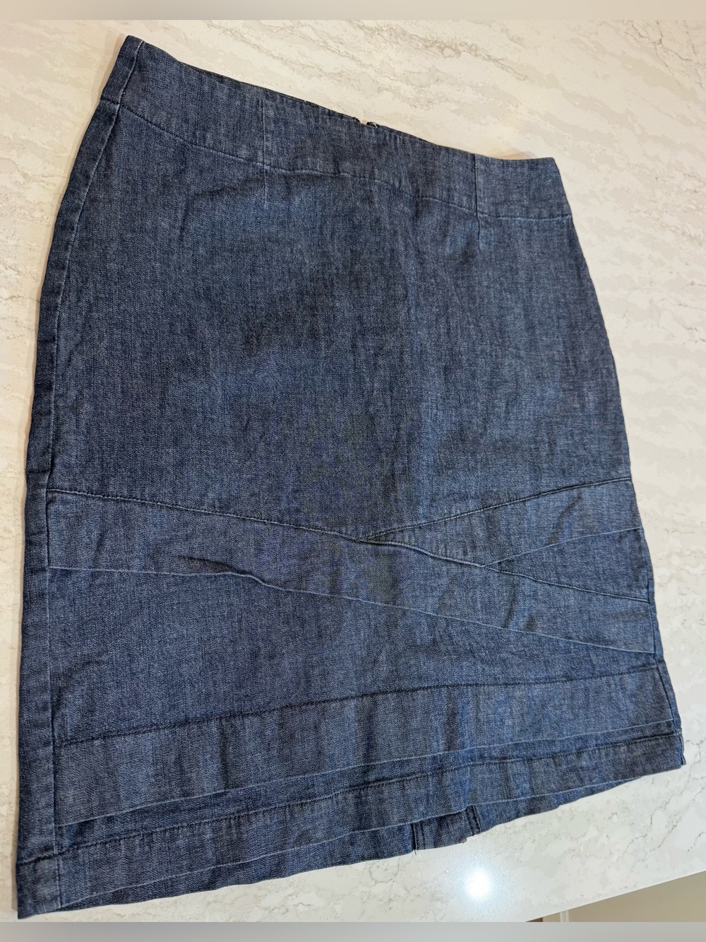 🧵 Nic + Zoe Stretch Denim Jean-Look Skirt Size 4 Dark Wash Cotton Blend